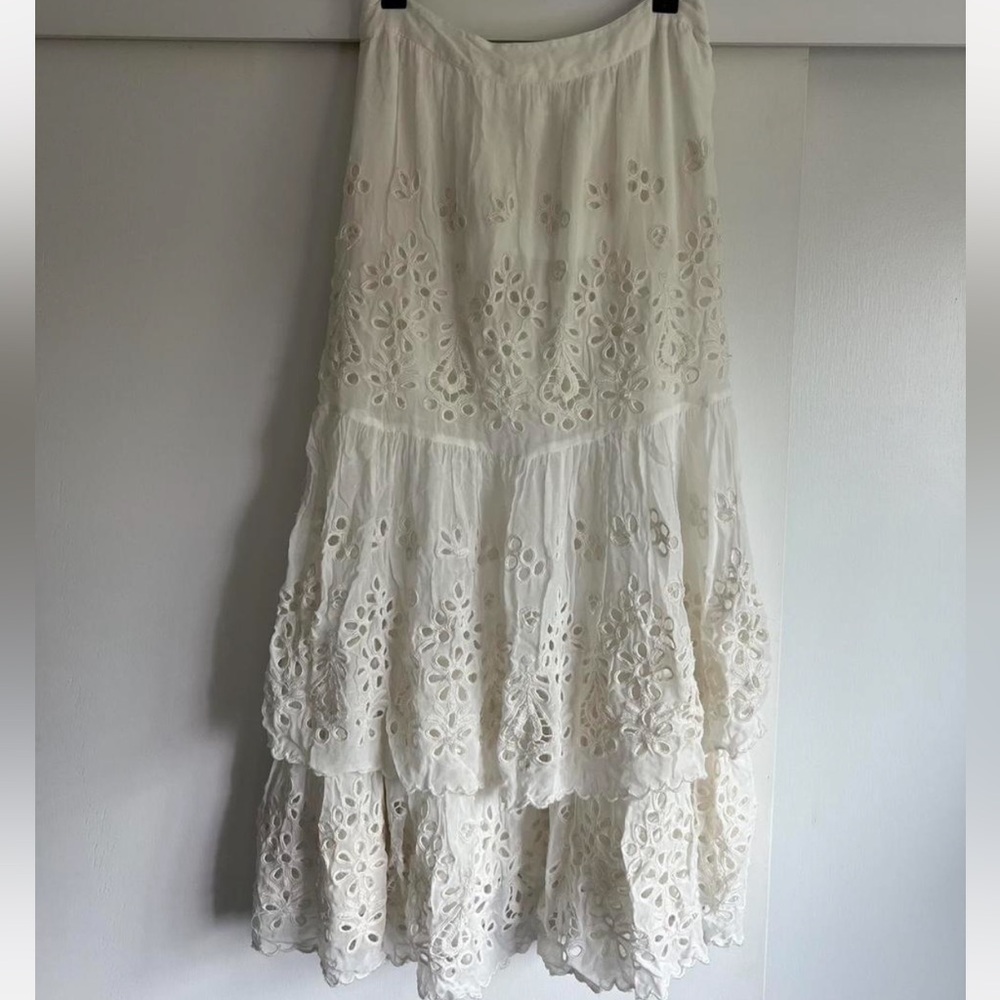 White Eyelet Free People Maxi Skirt